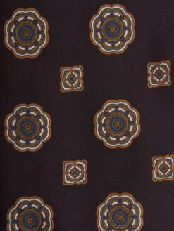 Reiss Chocolate Imperio Medallion Printed Silk Tie -Style Trend Shop D40 051s5