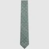 Reiss Sea Green Melange Porto Silk Polka Dot Print Tie -Style Trend Shop D40 061s