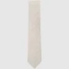 Reiss Oatmeal Vasto Linen Puppytooth Tie -Style Trend Shop D40 067s