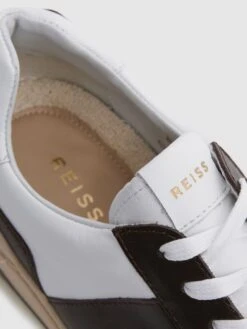 Reiss Brown Arlo Low Top Leather Trainers -Style Trend Shop D40003s5