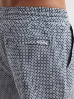 Reiss Airforce Blue/White Shape Printed Drawstring Swim Shorts -Style Trend Shop D40009s6