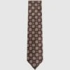 Reiss Tobacco Melange Lucere Medallion Printed Silk Tie -Style Trend Shop D40068s