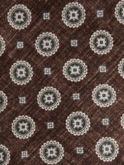 Reiss Tobacco Melange Lucere Medallion Printed Silk Tie -Style Trend Shop D40068s5