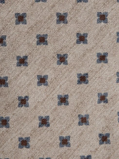 Reiss Oatmeal Melange Taranto Floral Medallion Printed Silk Tie 7 Reiss Oatmeal Melange Taranto Floral Medallion Printed Silk Tie - Image 5