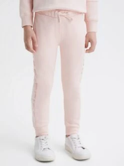 Reiss Soft Pink Maria Senior Sequin Joggers