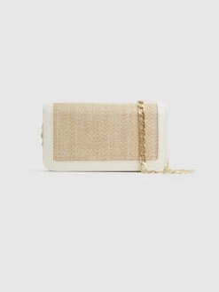 Reiss Natural/Off White Lexi Small Raffia Clutch Bag -Style Trend Shop D43707s5