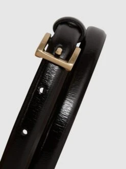 Reiss Black Molly Mini Leather Belt -Style Trend Shop D43714s5