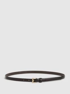 Reiss Black Molly Mini Leather Belt -Style Trend Shop D43714s6