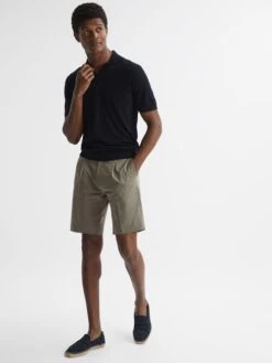 Reiss Khaki Shore Side Adjuster Shorts -Style Trend Shop D46 378s3