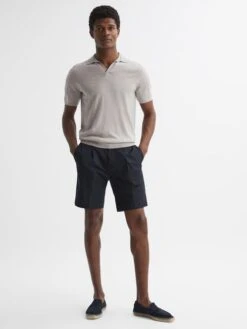 Reiss Navy Shore Side Adjuster Shorts -Style Trend Shop D46 379s3