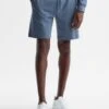 Reiss Airforce Blue Robin Textured Drawstring Shorts -Style Trend Shop D46 387s