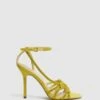 Reiss Yellow Eryn Embellished Heeled Sandals -Style Trend Shop D49 965s