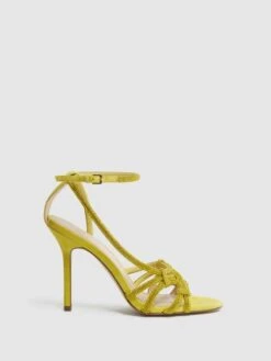 Reiss Yellow Eryn Embellished Heeled Sandals