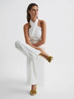 Reiss Yellow Eryn Embellished Heeled Sandals -Style Trend Shop D49 965s3