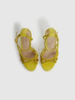 Reiss Yellow Eryn Embellished Heeled Sandals -Style Trend Shop D49 965s4