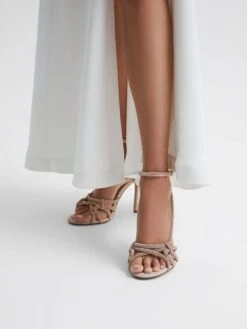 Reiss Nude Eryn Embellished Heeled Sandals -Style Trend Shop D49 967s3