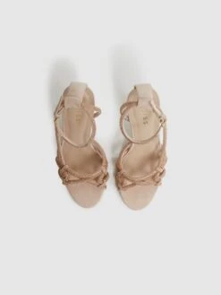 Reiss Nude Eryn Embellished Heeled Sandals -Style Trend Shop D49 967s4