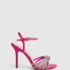 Reiss Pink Estel Embellished Heeled Sandals -Style Trend Shop D49 968s