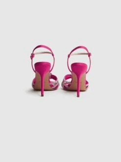 Reiss Pink Estel Embellished Heeled Sandals 12 Reiss Pink Estel Embellished Heeled Sandals -Style Trend Shop D49 968s5