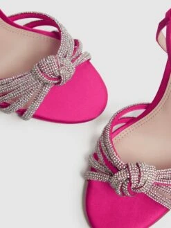 Reiss Pink Estel Embellished Heeled Sandals 13 Reiss Pink Estel Embellished Heeled Sandals -Style Trend Shop D49 968s6