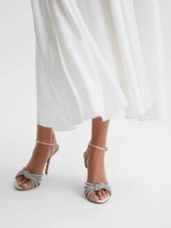 Reiss Nude Estel Embellished Heeled Sandals -Style Trend Shop D49 970s3