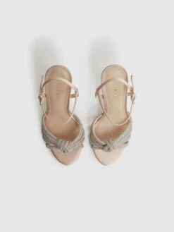 Reiss Nude Estel Embellished Heeled Sandals -Style Trend Shop D49 970s4