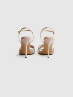 Reiss Nude Estel Embellished Heeled Sandals -Style Trend Shop D49 970s5