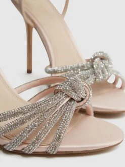 Reiss Nude Estel Embellished Heeled Sandals -Style Trend Shop D49 970s6