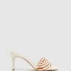 Reiss Off White Dania Open Toe Leather Heeled Mules