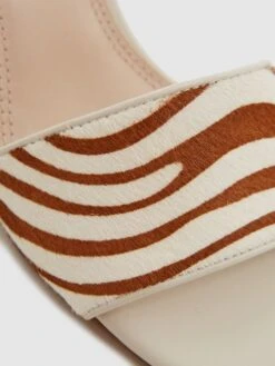 Reiss Off White Dania Open Toe Leather Heeled Mules -Style Trend Shop D49 972s5