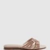Reiss Nude Eryn Suede Embellished Flat Sandals -Style Trend Shop D49 982s