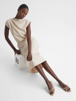 Reiss Nude Eryn Suede Embellished Flat Sandals -Style Trend Shop D49 982s2