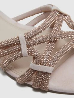 Reiss Nude Eryn Suede Embellished Flat Sandals -Style Trend Shop D49 982s5