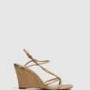 Reiss Bronze Daisey Strappy Wedge Heels -Style Trend Shop D49 989s