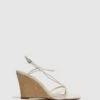 Reiss Off White Daisey Strappy Wedge Heels