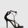 Reiss Black Kate Leather Strappy High Heel Sandals