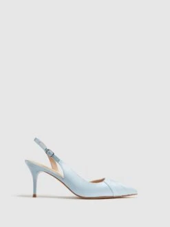 Reiss Blue Cecily Pointed Court Shoes