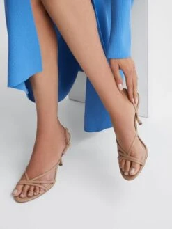 Reiss Biscuit Clara Strappy Mid Heel Sandals 10 Reiss Biscuit Clara Strappy Mid Heel Sandals -Style Trend Shop D49974s3