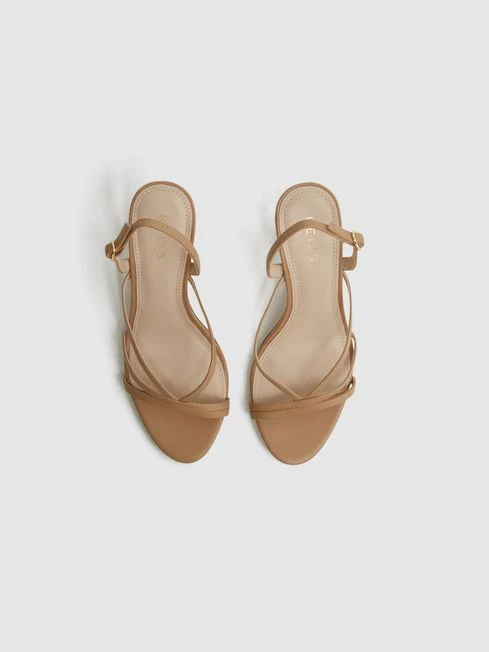 Reiss Biscuit Clara Strappy Mid Heel Sandals 6 Reiss Biscuit Clara Strappy Mid Heel Sandals - Image 4