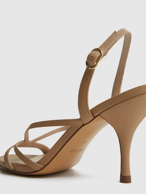 Reiss Biscuit Clara Strappy Mid Heel Sandals 8 Reiss Biscuit Clara Strappy Mid Heel Sandals - Image 6