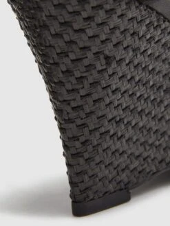 Reiss Black Daisey Strappy Wedge Heels -Style Trend Shop D49988s5