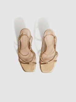 Reiss Bronze Daisey Strappy Wedge Heels -Style Trend Shop D49989s4