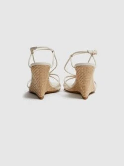 Reiss Off White Daisey Strappy Wedge Heels -Style Trend Shop D49990s4