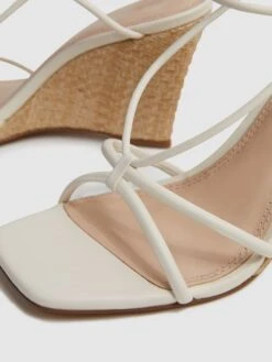 Reiss Off White Daisey Strappy Wedge Heels -Style Trend Shop D49990s5