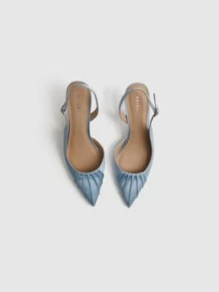 Reiss Blue Cecily Pointed Court Shoes -Style Trend Shop D49992s3