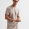 Reiss Oatmeal Bradley Regular Fit Crew Neck T-shirt -Style Trend Shop D50 921s