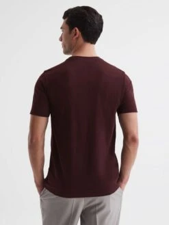 Reiss Bordeaux Bless Crew Neck T-Shirt -Style Trend Shop D50 922s5