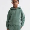 Reiss Fern Green Alexander Junior Oversized Garment Dye Jersey Hoodie