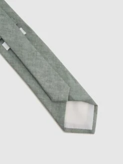 Reiss Sage Melange Lazzaro Linen Tie -Style Trend Shop D50 985s4