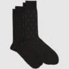 Reiss Black Graham 2 Pack Of Socks -Style Trend Shop D50 994s
